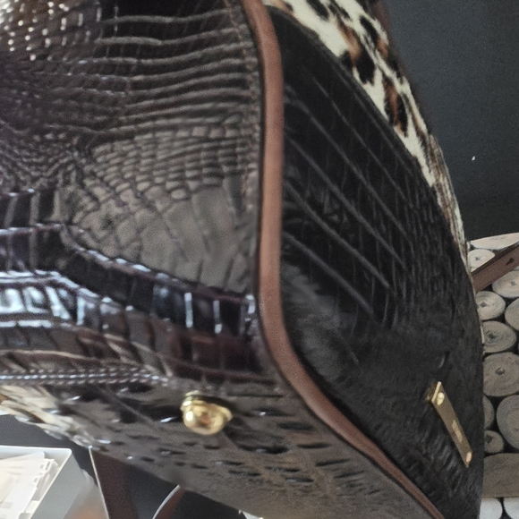 Brahmin vintage Hudson Morrison Satchel leopard print on fur - Picture 10 of 15